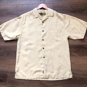 Tommy Bahama Yellow Silk Button Down Shirt Small